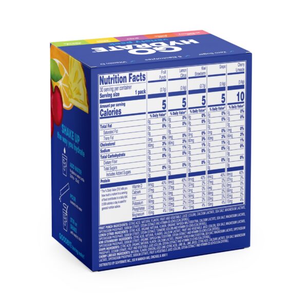 GoHydrate etiqueta nutricional y sabor