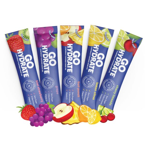 GoHydrate polvo hidratacion instantánea frente al empaque