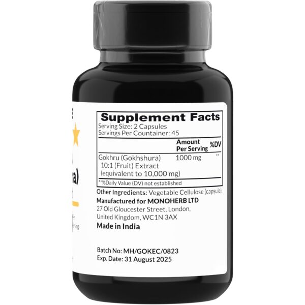 Cápsulas vegetales Gokhru detalle