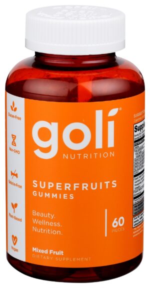 Version 1.0.0 Goli Nutrition gomitas sabor fruta mixta frasco frontal
