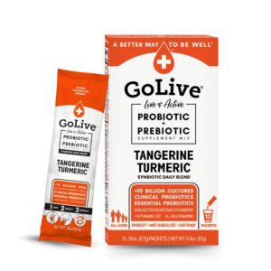 Version 1.0.0 GoLive prebiótico y probiótico polvo mandarina salud intestinal