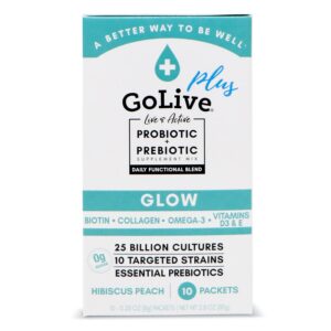 Paquete GoLive probióticos y prebióticos Glow para belleza 10 porciones