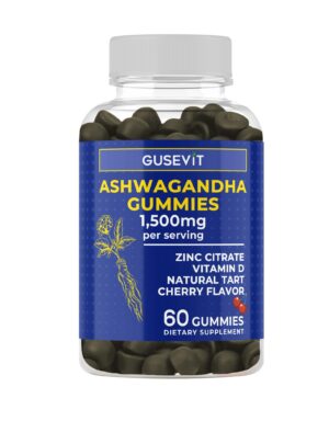 Gomas Ashwagandha GUSEVIT 1500mg con vitamina D y zinc empaque frontal