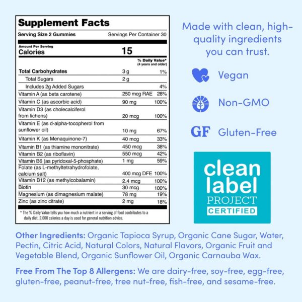 Gomas multivitamínicas FIRST DAY con ingredientes orgánicos