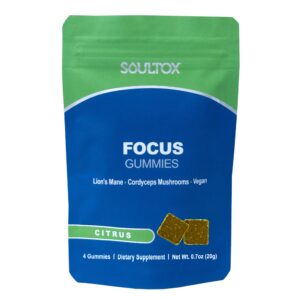 Version 1.0.0 Paquete de gominolas veganas Melena de León Soultox Focus