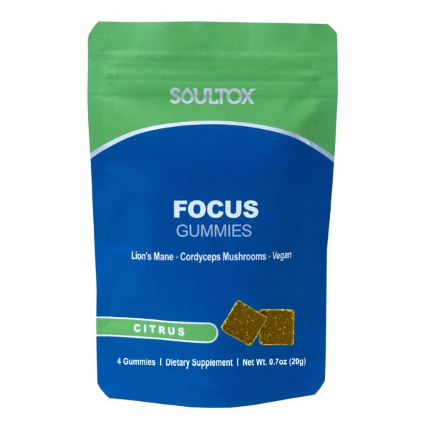 Paquete de gominolas veganas Melena de León Soultox Focus