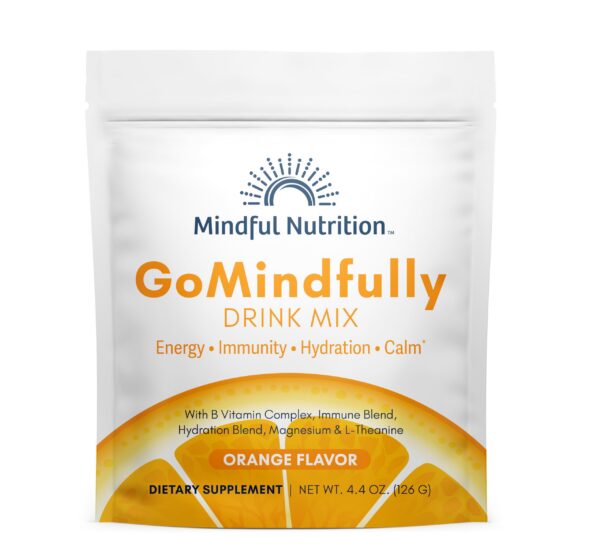Version 1.0.0 GoMindfully polvo de magnesio naranja en sobre