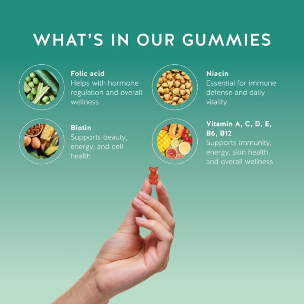 Detalle de gomitas Bears with Benefits ricas en vitaminas