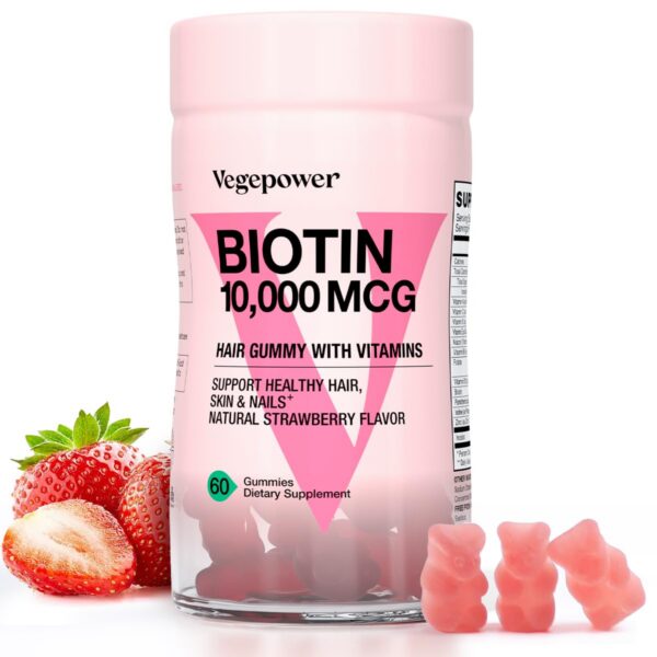 Gominolas biotina 10000mcg veganas sabor fresa