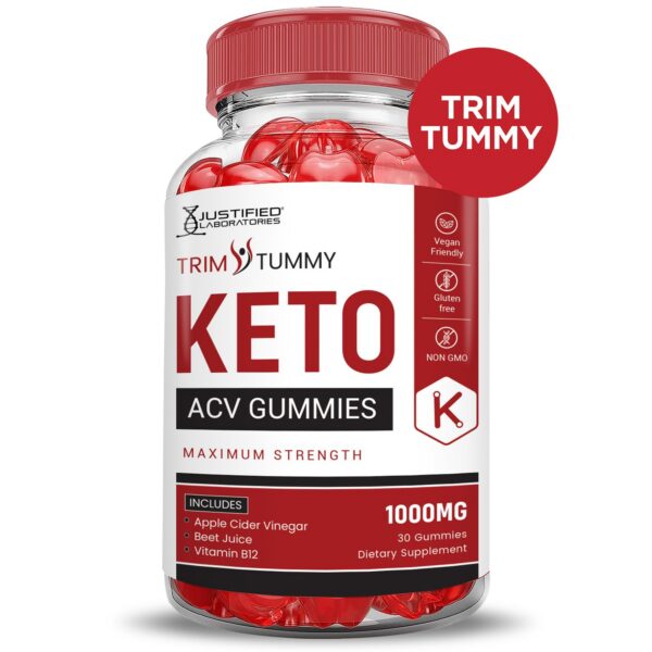 Suplemento gomas keto trim tummy con ingredientes naturales veganas