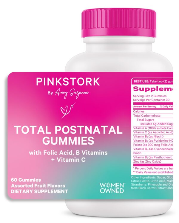 Gominolas multivitaminas postnatales Pink Stork envase frontal