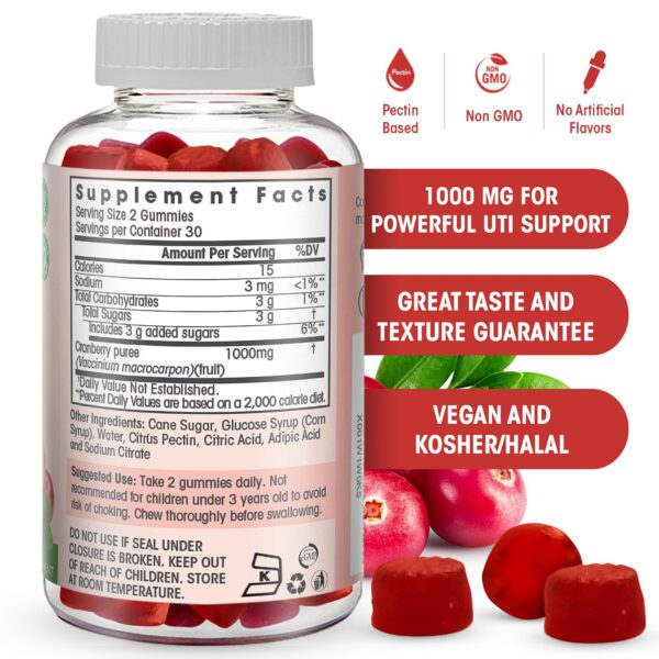 Gominolas para niños y adultos salud urinaria con arándano