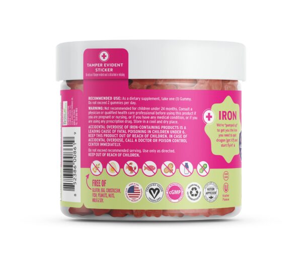 Version 1.0.0 Gominolas Vitamin Friends sabor fresa en plato