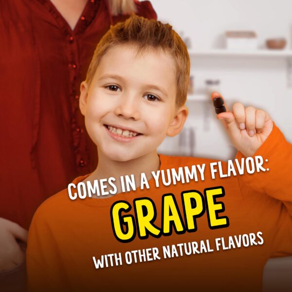 Gominolas vitamínicas sabor uva para crecimiento saludable infantil