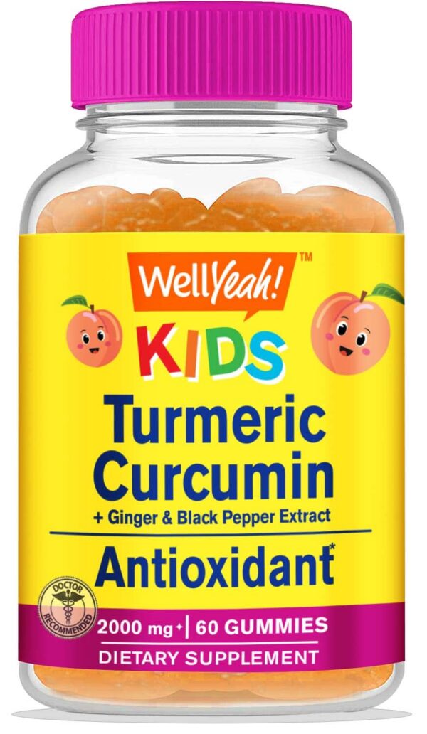 Gomitas amarillas en frasco translúcido