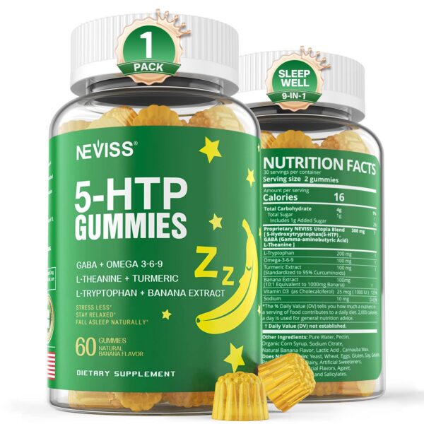 Gomitas 5-HTP GABA sin melatonina NEVISS para sueño natural