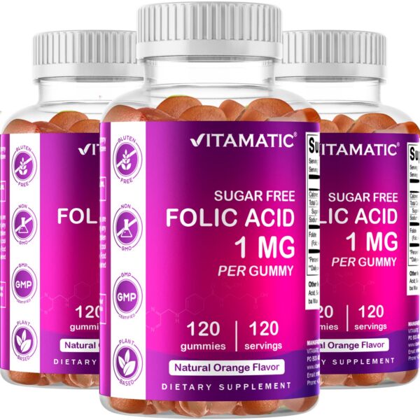 Gomitas de ácido fólico Vitamatic bote frontal 120 unidades