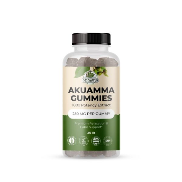 Gomitas Akuamma Amazing Botanicals envase frontal con 30 unidades