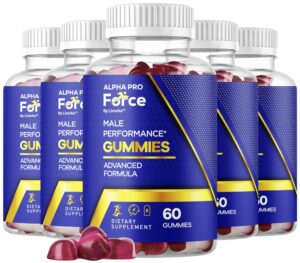 Gomitas Alpha Pro Force para hombres frasco frontal