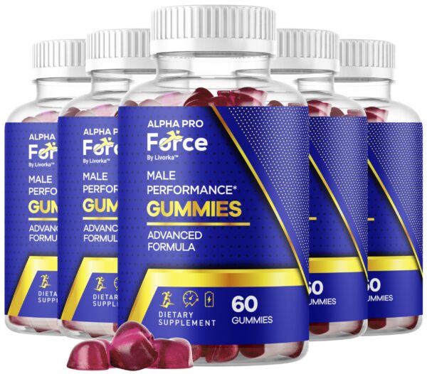 Gomitas Alpha Pro Force para hombres frasco frontal