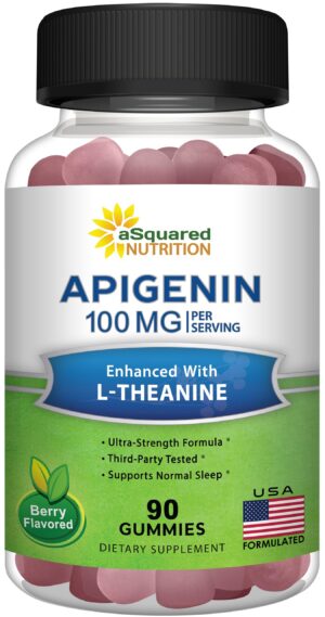 Gomitas apigenina 100 mg con L-teanina para sueño relajación