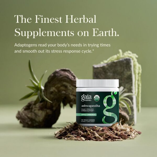 Version 1.0.0 Gomitas para apoyo al estrés Ashwagandha Gaia Herbs veganas y naturales