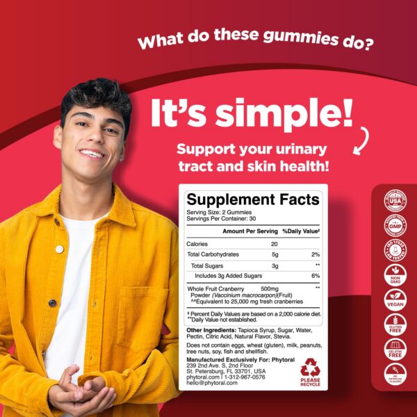 Gomitas de arándano y d manosa para bienestar urinario