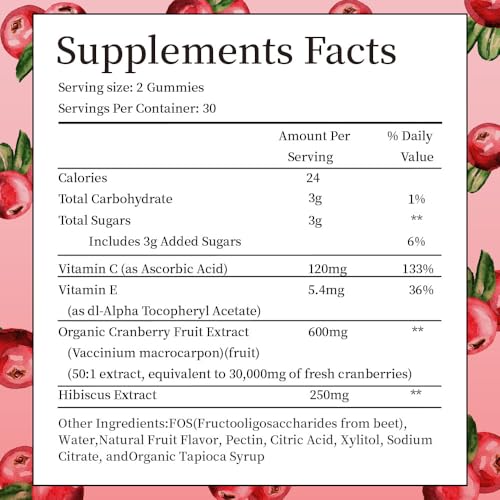 Gomitas de arándano y hibisco para apoyo urinario y sistema inmune