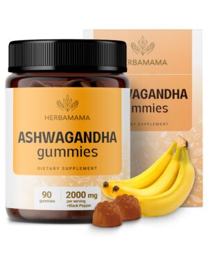 Version 1.0.0 Paquete de gomitas Ashwagandha HERBAMAMA sabor plátano