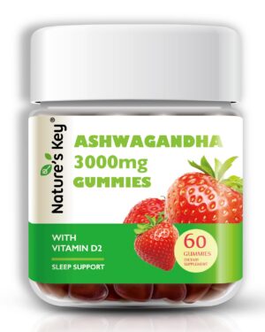 Gomitas Ashwagandha Nature's Key sabor fresa paquete 60 unidades