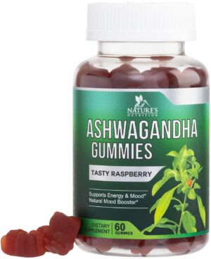 Gomitas Ashwagandha Nature's Nutrition frasco frente