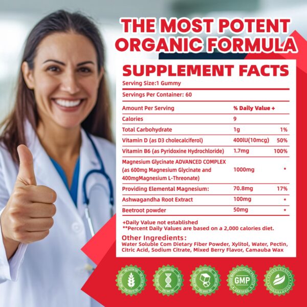 Gomitas Ashwagandha sin gelatina para sueño y estrés