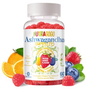 Paquete gomitas Ashwagandha y vitamina D3 NUTRAGOGO sabor mezcla de bayas