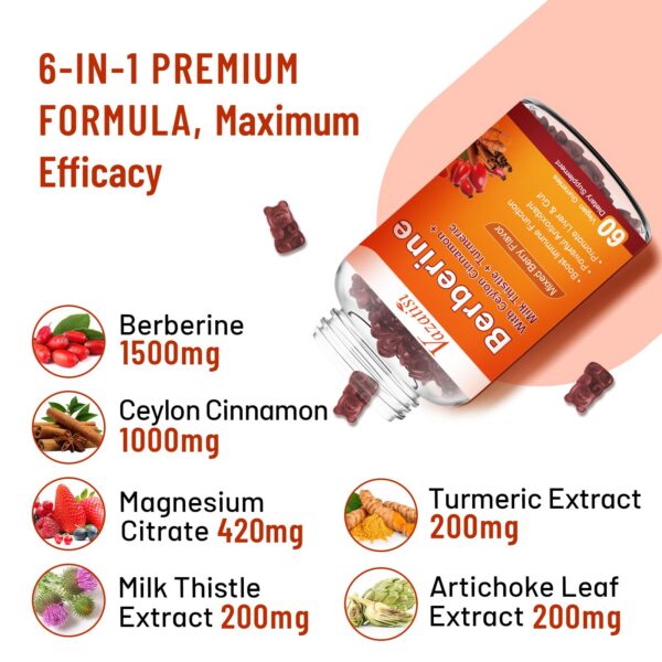 Gomitas de berberina con canela y cúrcuma Vazatisi