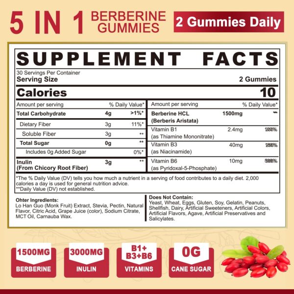 Gomitas Berberina NEVISS con vitaminas y fibra prebiótica