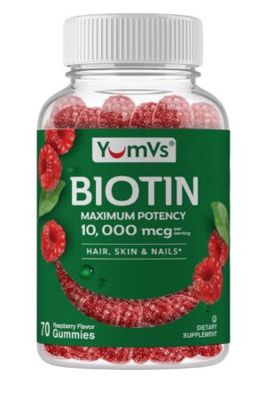 Version 1.0.0 Gomitas biotina 10000 mcg sabor frambuesa YumVs 70 unidades