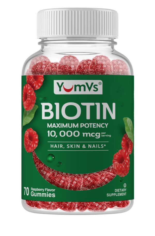 Gomitas biotina 10000 mcg sabor frambuesa YumVs 70 unidades