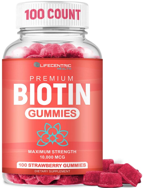 Gomitas de biotina 10000mcg para crecimiento de cabello