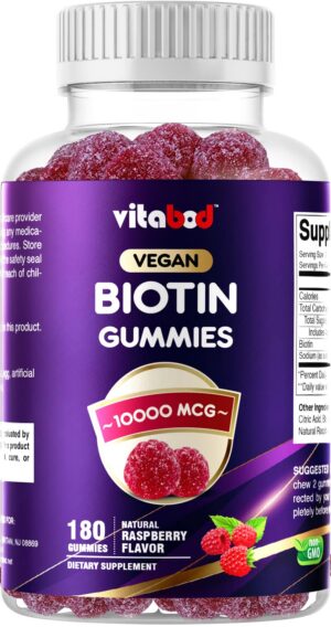 Gomitas de Biotina 10,000 mcg Vitabod en envase