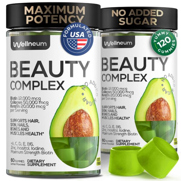 Gomitas de biotina y colágeno para cabello saludable Wellneum