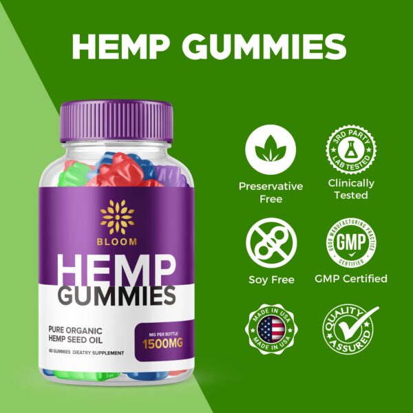 Gomitas Bloom Hemp en primer plano