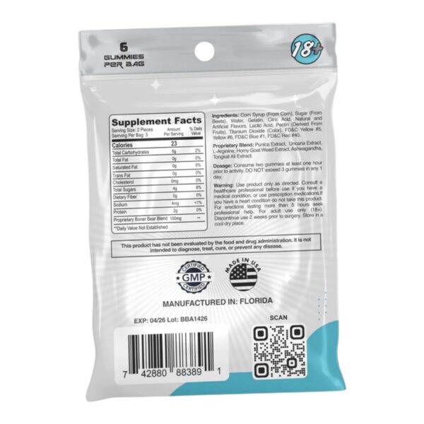 Gomitas Boner Bears sabor delicioso sin aditivos artificiales