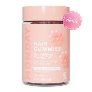 Version 1.0.0 Gomitas para cabello de MONDAY con biotina 2500mcg y fresa