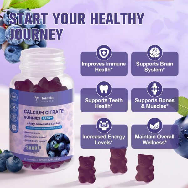 Etiqueta nutricional gomitas calcio Totaria