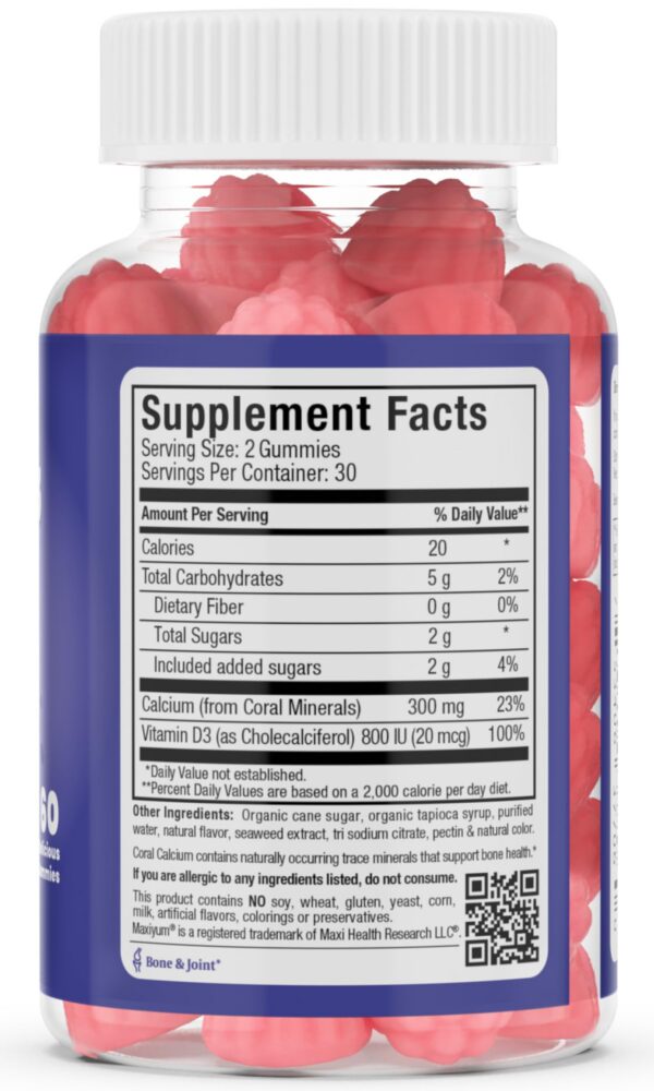 Gomitas calcio D3 sabor cereza Maxi Health