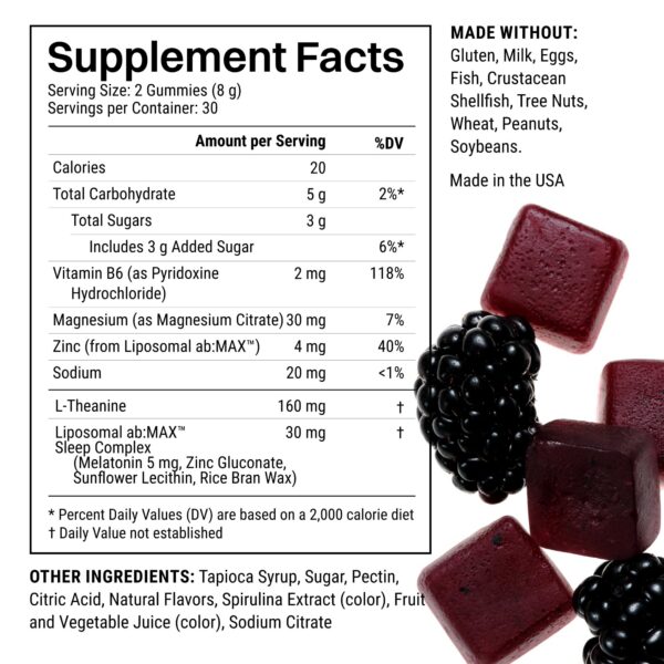 Gomitas calmantes Haroutine con zinc y melatonina para sueño profundo