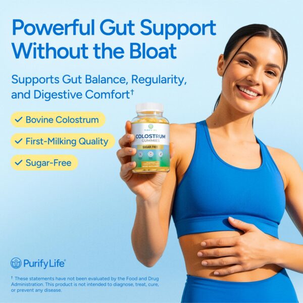 Gomitas de calostro bovino con sabor natural a arándano sin azúcar