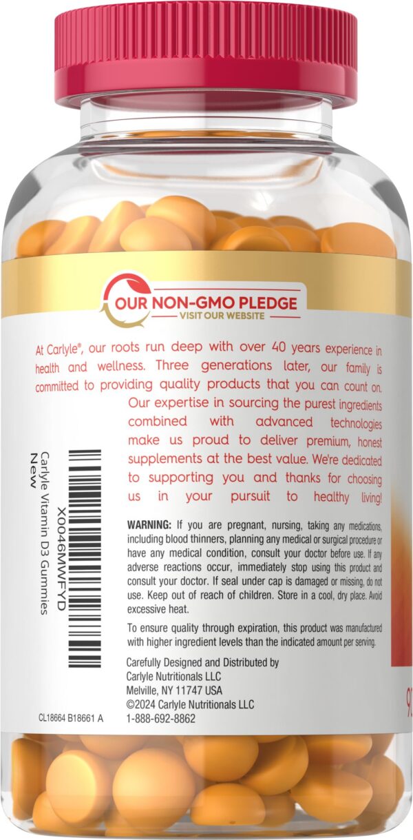 Gomitas carlyle vitamina d3 k2 suplemento saludable