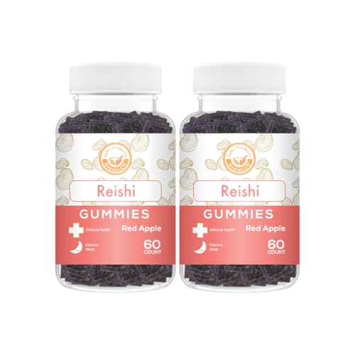Frasco de gomitas de champiñón reishi sabor manzana roja de Safer Products