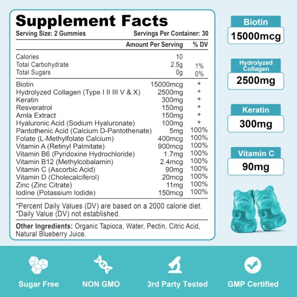 Gomitas con colágeno y vitaminas para belleza y salud de la piel